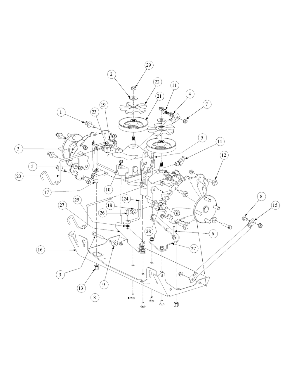 Drive Assembly Diagram and Parts List for M50-KHS 53AB5BBP750-23HP-OHV Cub Cadet Lawn Tractor